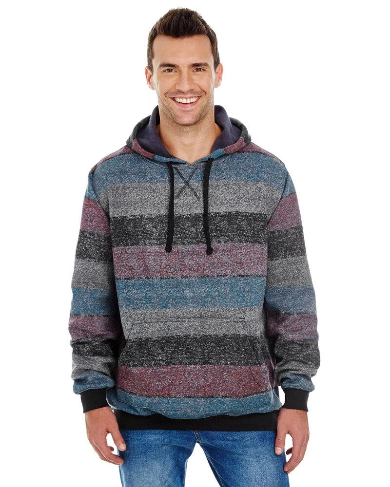Burnside B8603 - Printed Striped Fleece Sweatshirt 1 Burnside B8603 - Printed Striped Fleece Sweatshirt
