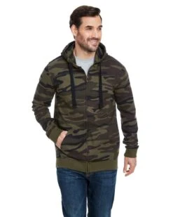 Burnside B8615 - Camo Full-Zip Hooded Sweatshirt
