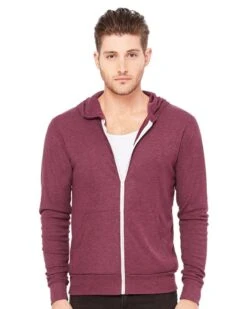 Bella+Canvas 3939 - Triblend Unisex Lightweight Hooded Full-Zip T-Shirt -Wordans Shop 112233 big