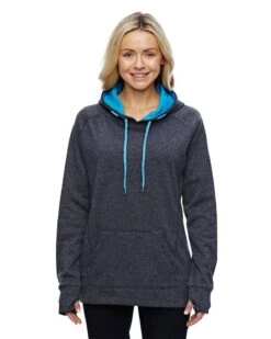 J. America 8616 - Ladies' Cosmic Poly Contrast Hooded Pullover Sweatshirt -Wordans Shop 120004 big