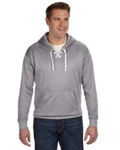 J. America 8833 - Sport Lace Polyester Fleece Hooded Sweatshirt -Wordans Shop 120274 big