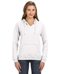 J. America 8836 - Ladies' Sueded V-Neck Hooded Sweatshirt -Wordans Shop 120307 big