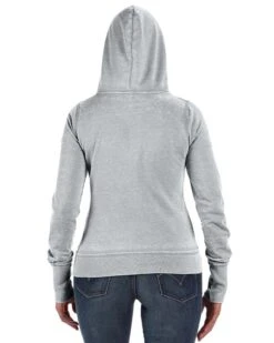 J. America 8913 - Ladies' Zen Fleece Full-Zip Hooded Sweatshirt -Wordans Shop 120439 back big