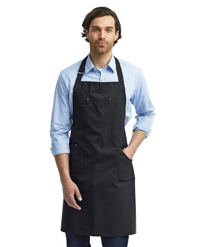 Artisan Collection By Reprime RP132 - Unisex Cotton Chino Bib Apron 1 Artisan Collection By Reprime RP132 - Unisex Cotton Chino Bib Apron