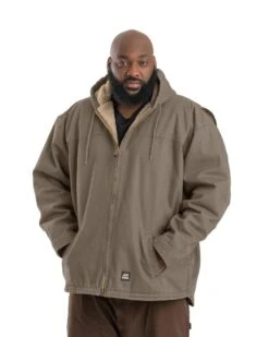 Berne HJ626 - Men's Heartland Washed Duck Hooded Work Coat -Wordans Shop 1242220 big
