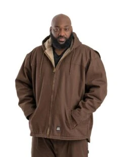 Berne HJ626 - Men's Heartland Washed Duck Hooded Work Coat