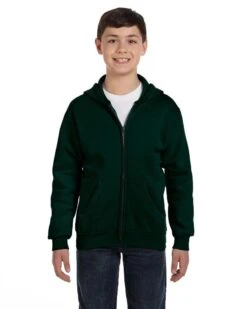 Hanes P480 - Youth 7.8 Oz. EcoSmart® 50/50 Full-Zip Hooded Sweatshirt -Wordans Shop 1243140 big