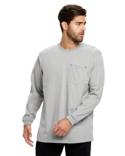 US Blanks US5544 - Men's Flame Resistant Long Sleeve Pocket T-Shirt -Wordans Shop 1243243 big