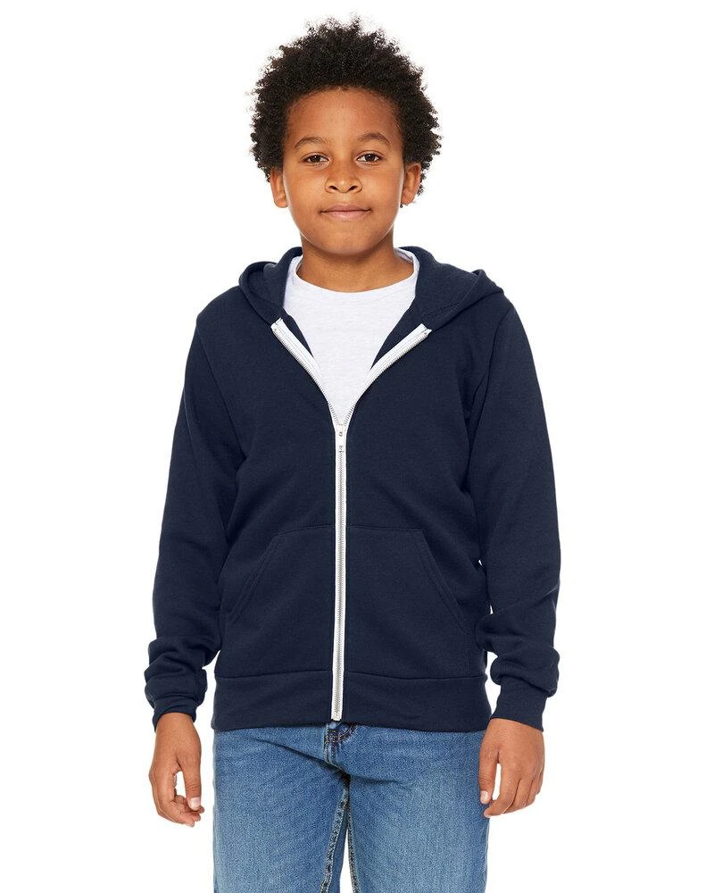 Bella+Canvas 3739Y - Youth Sponge Fleece Full-Zip Hooded Sweatshirt 5 Bella+Canvas 3739Y - Youth Sponge Fleece Full-Zip Hooded Sweatshirt - Image 5