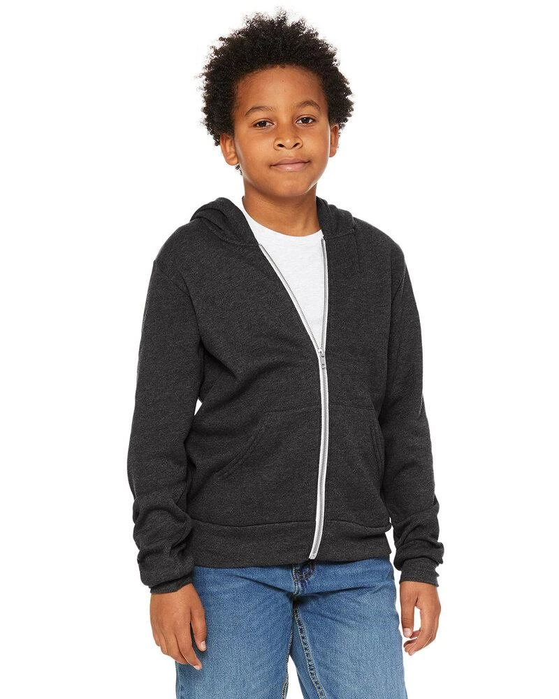Bella+Canvas 3739Y - Youth Sponge Fleece Full-Zip Hooded Sweatshirt 7 Bella+Canvas 3739Y - Youth Sponge Fleece Full-Zip Hooded Sweatshirt - Image 7
