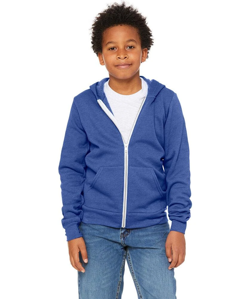 Bella+Canvas 3739Y - Youth Sponge Fleece Full-Zip Hooded Sweatshirt 8 Bella+Canvas 3739Y - Youth Sponge Fleece Full-Zip Hooded Sweatshirt - Image 8
