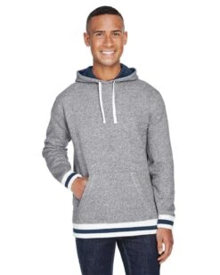 J. America JA8701 - Adult Peppered Fleece Lapover Hooded Sweatshirt -Wordans Shop 1244464 big
