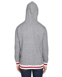 J. America JA8701 - Adult Peppered Fleece Lapover Hooded Sweatshirt -Wordans Shop 1244465 back big