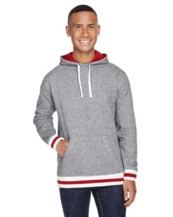 J. America JA8701 - Adult Peppered Fleece Lapover Hooded Sweatshirt