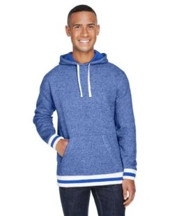 J. America JA8701 - Adult Peppered Fleece Lapover Hooded Sweatshirt -Wordans Shop 1244468 big