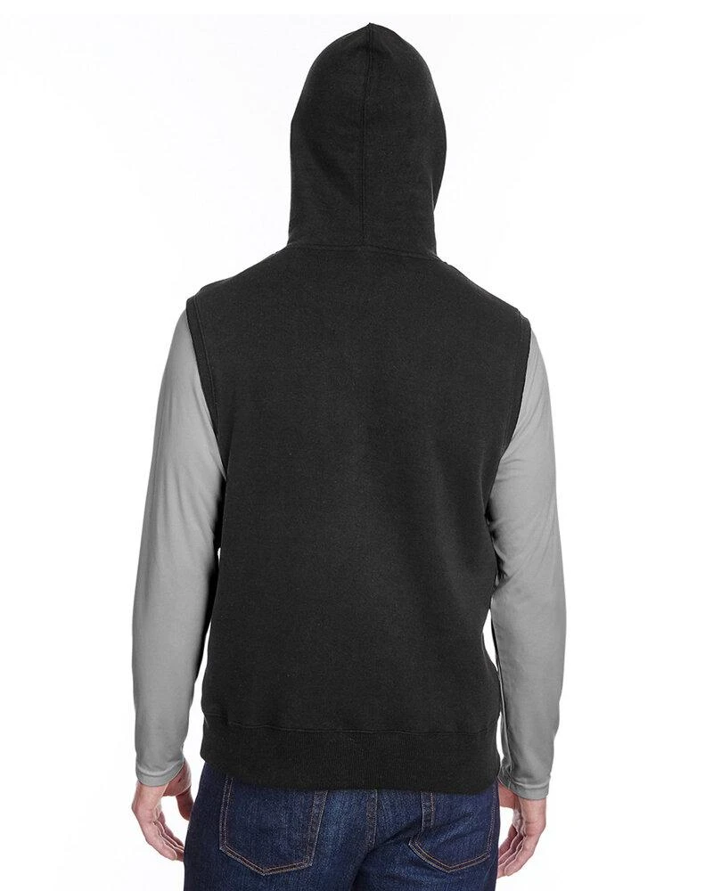 J. America JA8877 - Adult Triblend Fleece Sleeveless Hooded Sweatshirt 3 J. America JA8877 - Adult Triblend Fleece Sleeveless Hooded Sweatshirt - Image 3