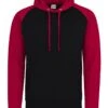 JUST HOODS BY AWDIS JHA009 - Adult 80/20 Midweight Contrast Baseball Hooded Sweatshirt