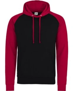 JUST HOODS BY AWDIS JHA009 - Adult 80/20 Midweight Contrast Baseball Hooded Sweatshirt