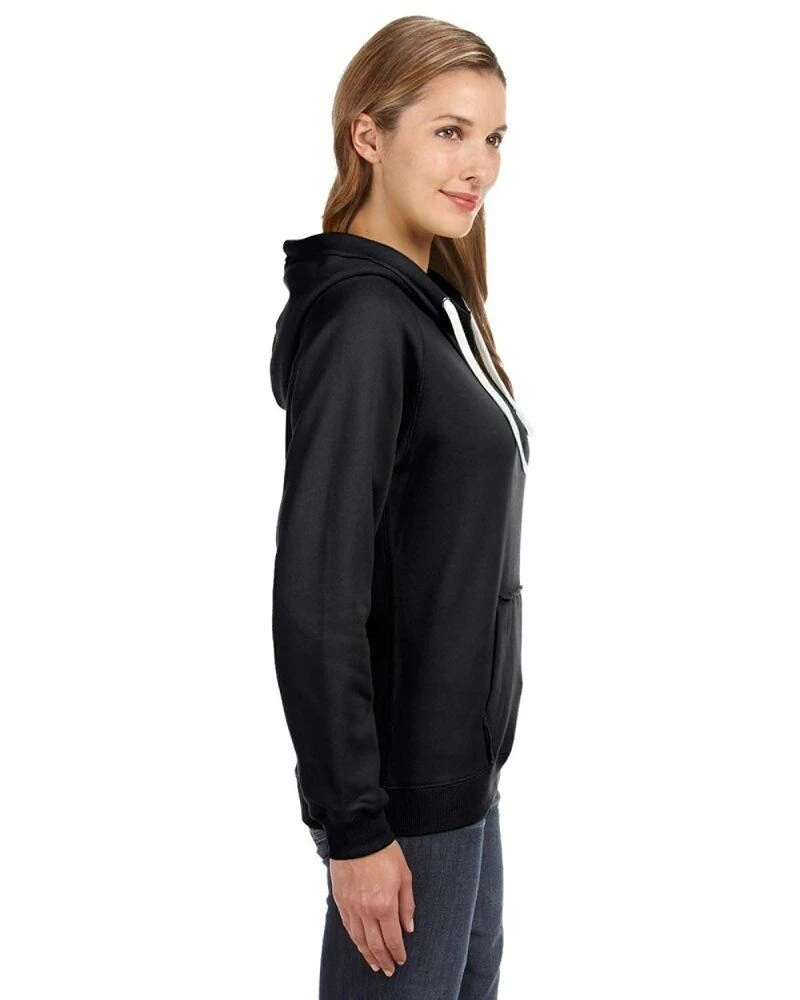 J. America JA8836 - Ladies Sydney Brushed V-Neck Hooded Sweatshirt 2 J. America JA8836 - Ladies Sydney Brushed V-Neck Hooded Sweatshirt - Image 2