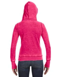 J. America JA8912 - Ladies Zen Pullover Fleece Hooded Sweatshirt -Wordans Shop 1259151 back big