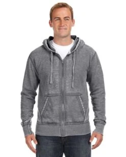 J. America JA8916 - Adult Vintage Zen Full-Zip Fleece Hooded Sweatshirt -Wordans Shop 1259640 big