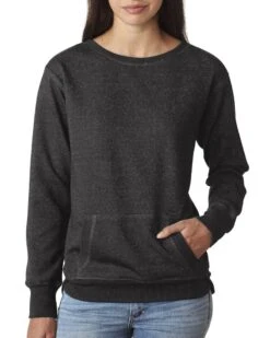 J. America JA8867 - Ladies Glitter French Terry Crew