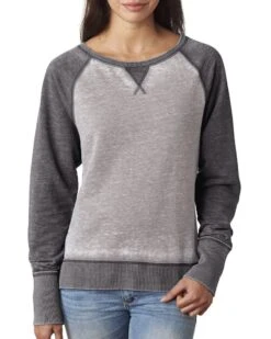 J. America JA8927 - Ladies Zen Contrast Crew