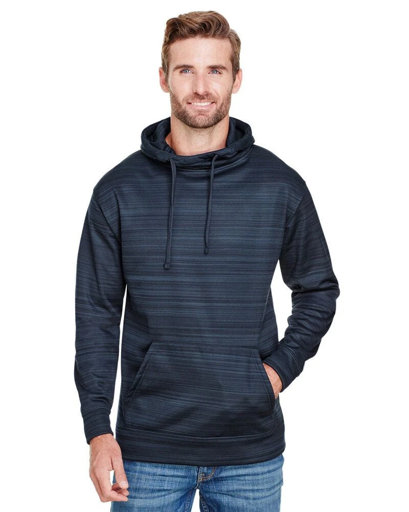 J. America JA8661 - Adult Odyssey Striped Poly Fleece Pullover Hood 1 J. America JA8661 - Adult Odyssey Striped Poly Fleece Pullover Hood