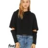 Bella+Canvas 7504 - FWD Fashion Ladies Cut Out Hooded Fleece