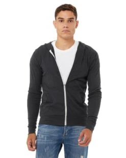 Bella+Canvas 3939 - Triblend Unisex Lightweight Hooded Full-Zip T-Shirt -Wordans Shop 188724 big
