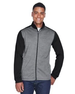 Devon & Jones DG796 - Men's Newbury Colorblock Mélange Fleece Full-Zip -Wordans Shop 327125 big