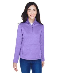 Devon & Jones DG798W - Ladies Newbury Mélange Fleece Quarter-Zip -Wordans Shop 327266 big