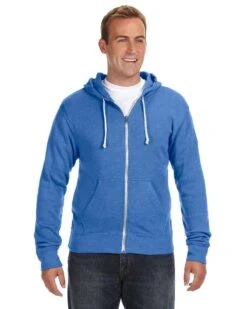 J. America JA8872 - Adult Tri-Blend Full Zip Hooded Fleece -Wordans Shop 923541 big