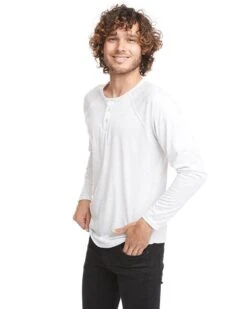Next Level NL6072 - Men's Tri-Blend Long Sleeve Henley Tee -Wordans Shop 925017 big