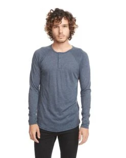 Next Level NL6072 - Men's Tri-Blend Long Sleeve Henley Tee -Wordans Shop 925026 big