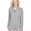 Devon & Jones DG480W - Ladies CrownLux Performance Clubhouse Micro-Stripe Quarter-Zip