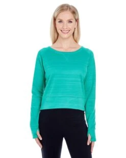 J. America JA8663 - Ladies' Odyssey Hi-Lo Fleece Crew -Wordans Shop 938262 big