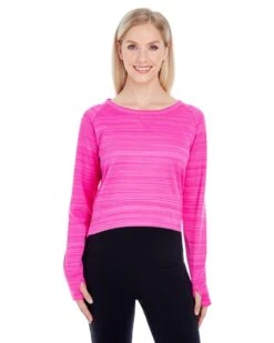 J. America JA8663 - Ladies' Odyssey Hi-Lo Fleece Crew -Wordans Shop 938268 big