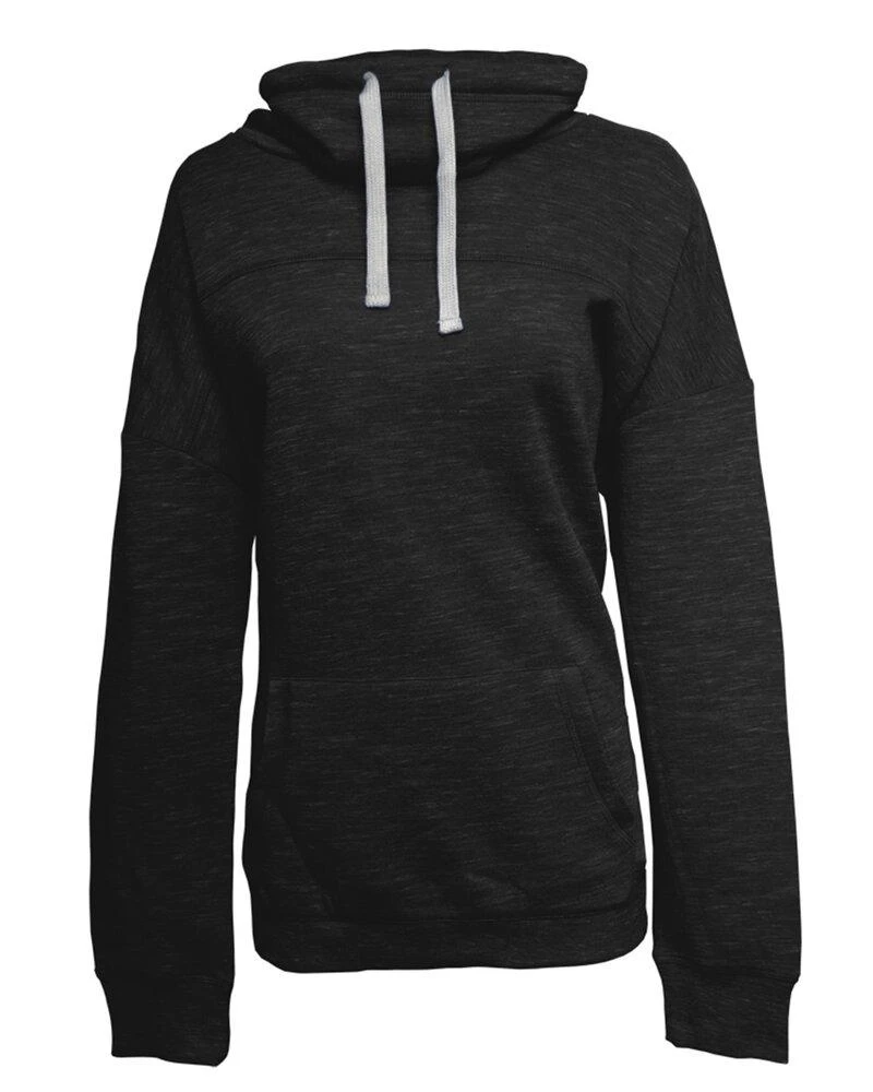 J. America JA8673 - Ladies' Melange Fleece Cowl Neck 1 J. America JA8673 - Ladies' Melange Fleece Cowl Neck