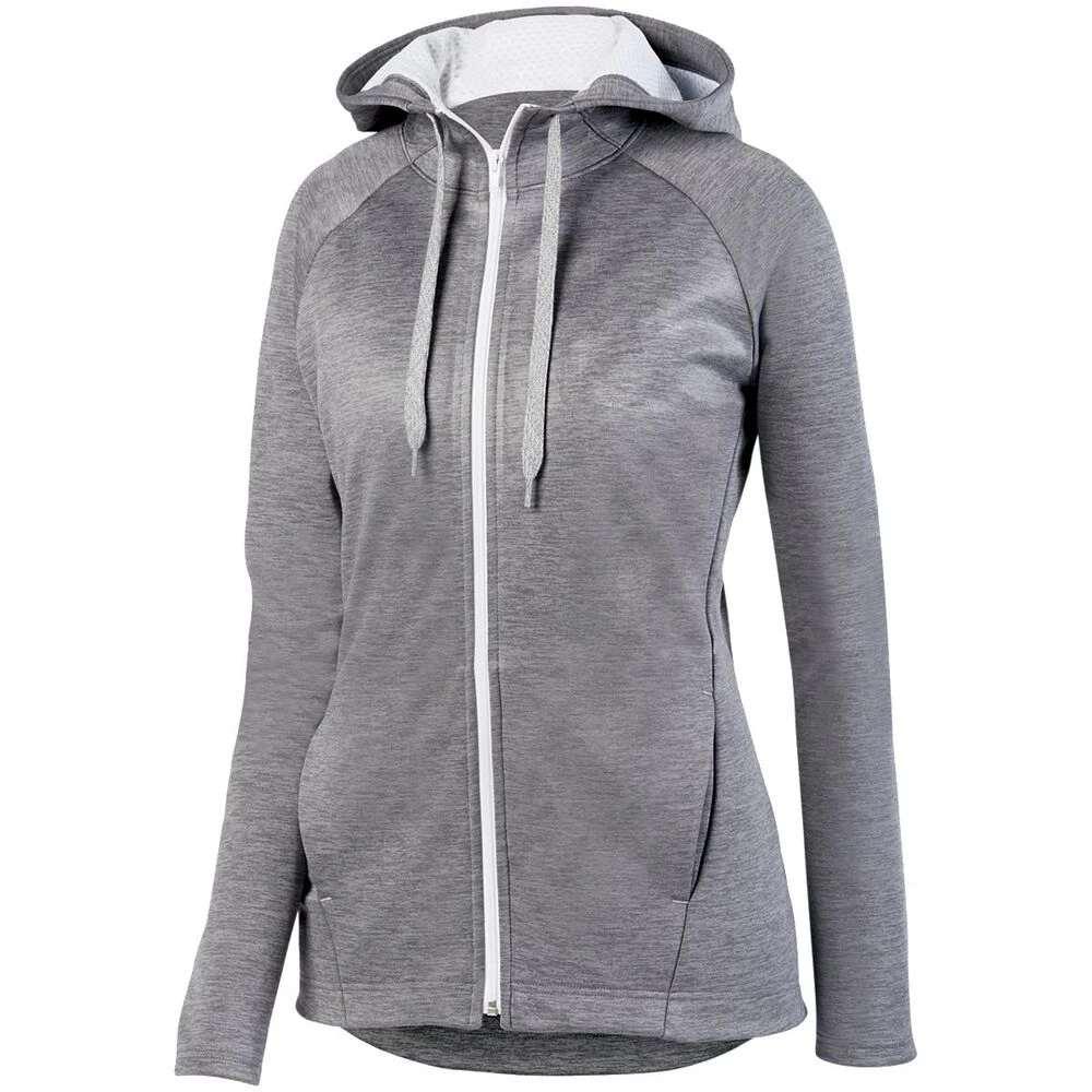 Augusta Sportswear 5558 - Ladies Zoe Tonal Heather Full Zip Hoodie 3 Augusta Sportswear 5558 - Ladies Zoe Tonal Heather Full Zip Hoodie - Image 3