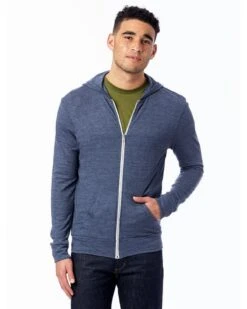 Alternative 1970e1 - Unisex Eco-Jersey Hooded Full-Zip T-Shirt -Wordans Shop 96710 big